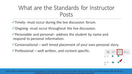 Standards for Instructor Posts